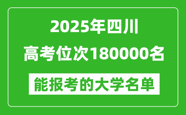 2025四川高考位次180000名能報考什么大學?附能上大學名單