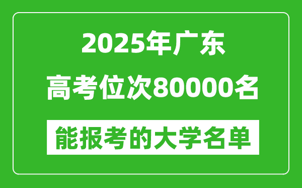 2025廣東高考位次80000名能報(bào)考什么大學(xué)?附能上大學(xué)名單