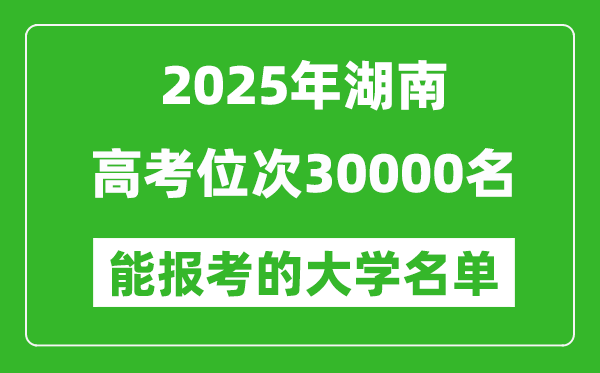 2025湖南高考位次30000名能報(bào)考什么大學(xué)?附能上大學(xué)名單