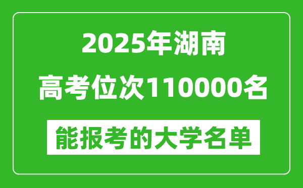 2025湖南高考位次110000名能報考什么大學?附能上大學名單