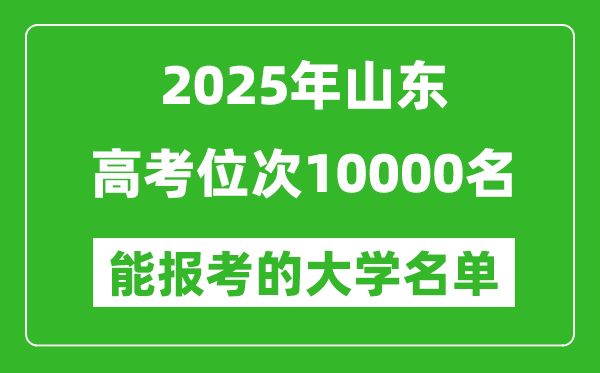 2025山東高考位次10000名能報考什么大學？附能上大學名單