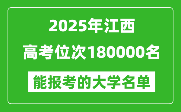 2025江西高考位次180000名能報考什么大學?附能上大學名單