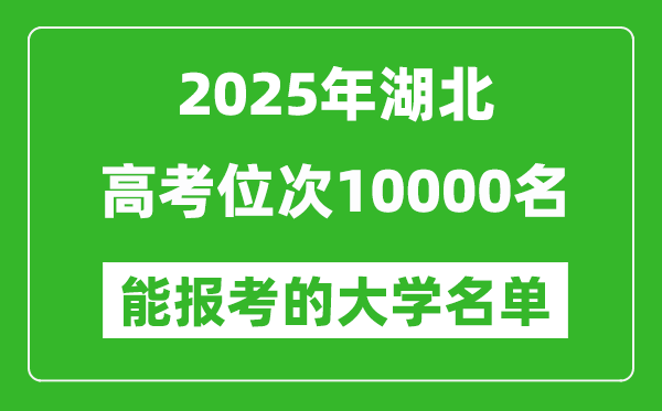 2025湖北高考位次10000名能報考什么大學？附能上大學名單