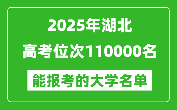 2025湖北高考位次110000名能報考什么大學?附能上大學名單