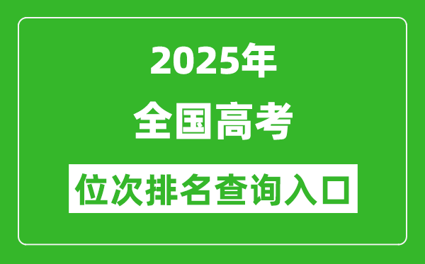 2025年全國(guó)高考位次排名查詢系統(tǒng)入口一覽表(31省)