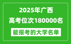 2025廣西高考位次180000名能報考什么大學？附能上大學名單