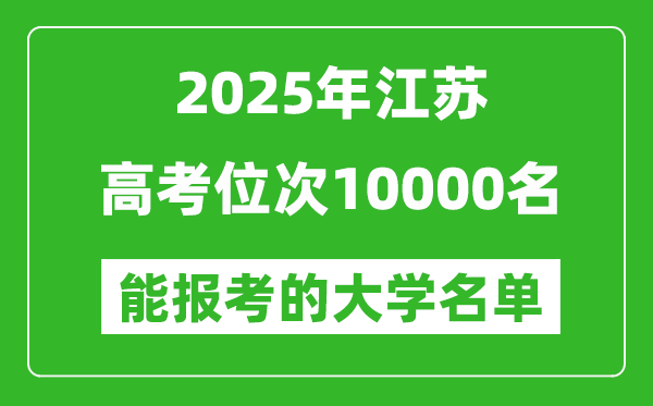 2025江蘇高考位次10000名能報考什么大學?附能上大學名單