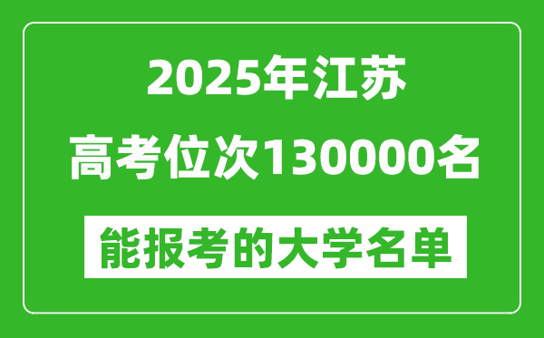 2025江蘇高考位次130000名能報考什么大學?附能上大學名單