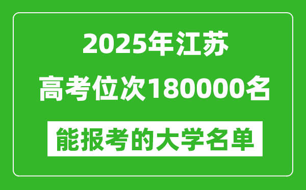2025江蘇高考位次180000名能報考什么大學?附能上大學名單