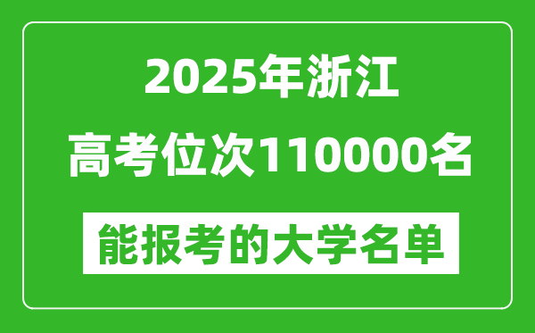 2025浙江高考位次110000名能報(bào)考什么大學(xué)?附能上大學(xué)名單