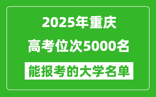 2025重慶高考位次5000名能報(bào)考什么大學(xué)?附能上大學(xué)名單