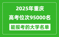 2025重慶高考位次95000名能報考什么大學？附能上大學名單