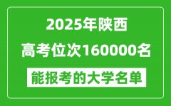 2025陜西高考位次160000名能報考什么大學？附能上大學名單
