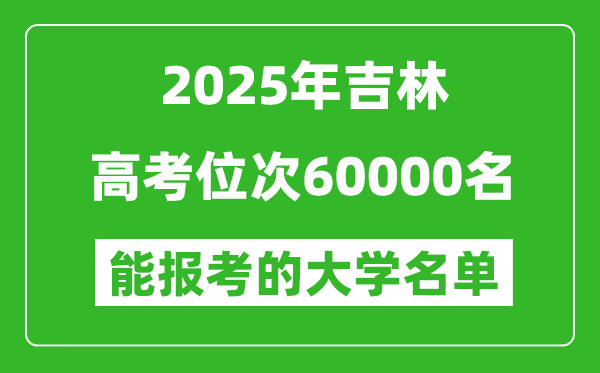 2025吉林高考位次60000名能報(bào)考什么大學(xué)?附能上大學(xué)名單