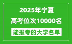 2025寧夏高考位次10000名能報考什么大學(xué)？附能上大學(xué)名單