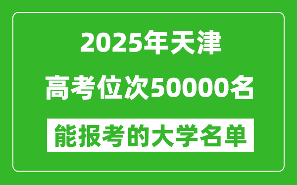 2025天津高考位次50000名能報考什么大學(xué)?附能上大學(xué)名單