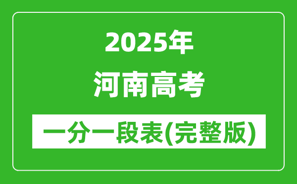 2025河南高考一分一段表,高考位次排名查詢(xún)(完整版)