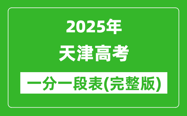 2025天津高考一分一段表,高考位次排名查詢(完整版)