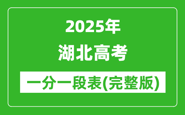 2025湖北高考一分一段表,高考位次排名查詢(完整版)