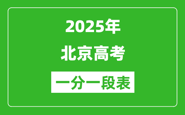 北京高考分數線2025年一分一段表(高考成績分數段)
